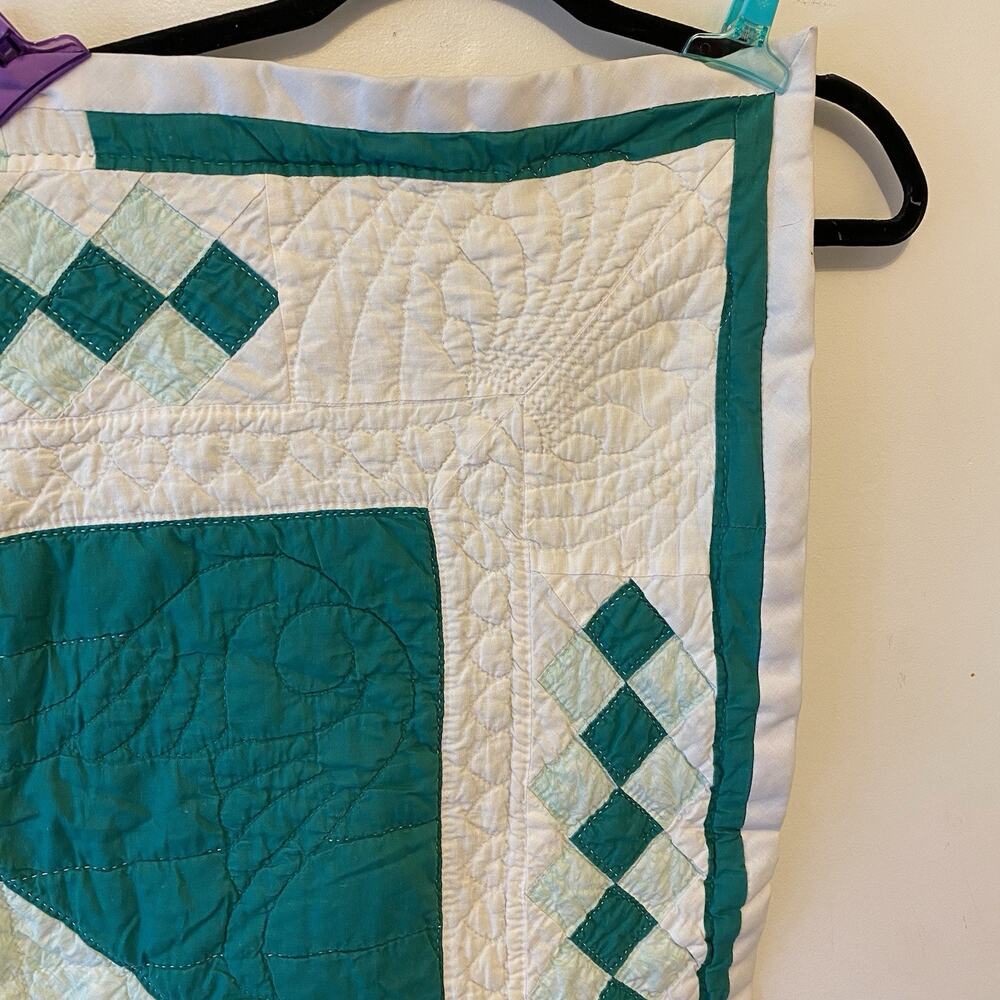 Vintage Baby Quilt Blanket Handmade CribBedding Unisex Cotton Multicolor Cottage - Picture 3 of 7